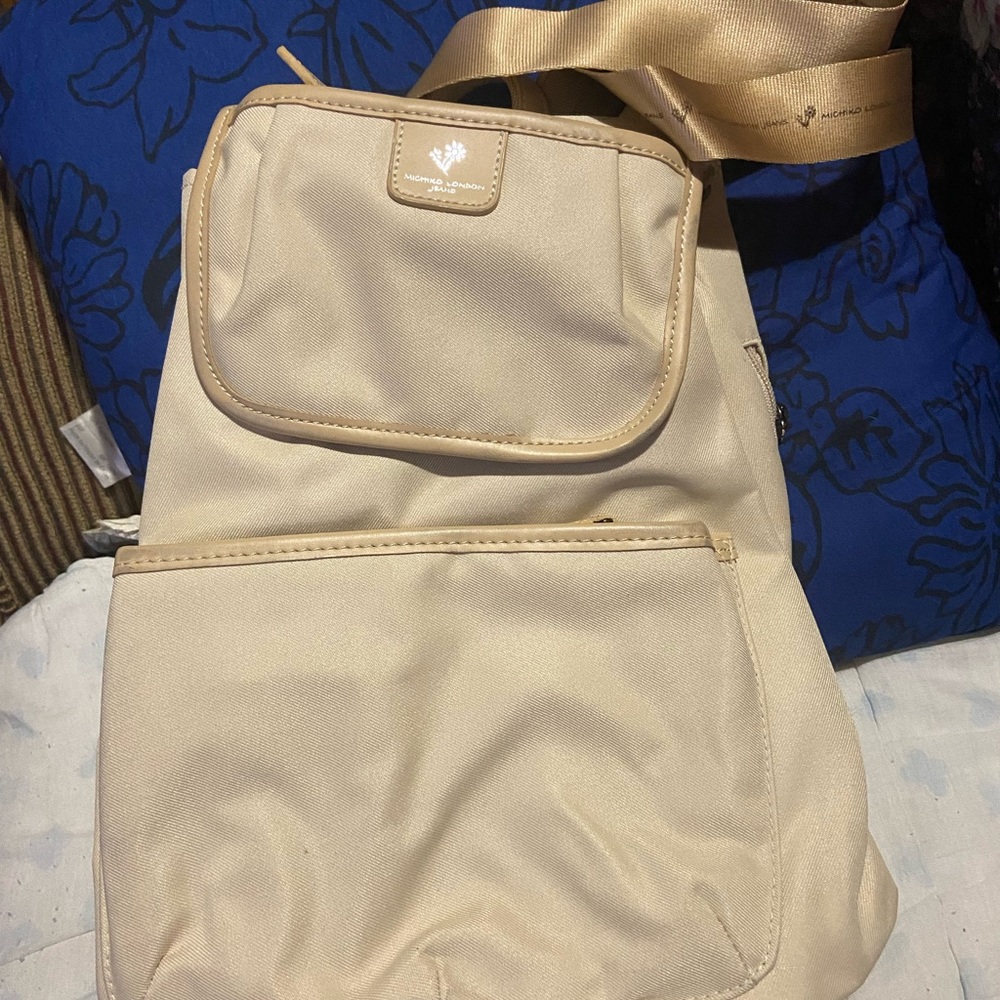 Michiko London Jeans Beige backpack